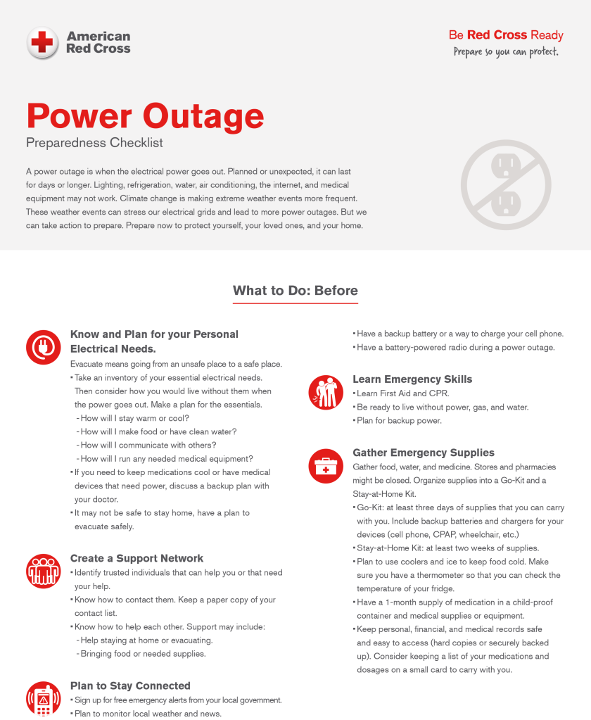 Prepare for a power outage. Download the ultimate checklist.